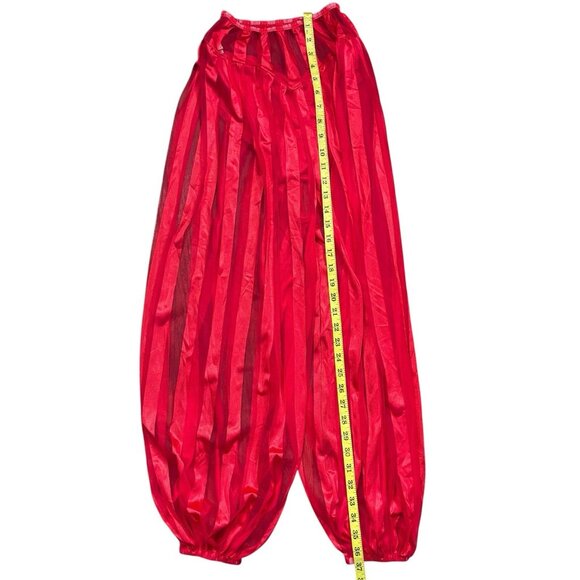 Vintage Jenelle of California Red Nylon Peignoir Set Sz M P Robe Pants Hollywood - Picture 14 of 16
